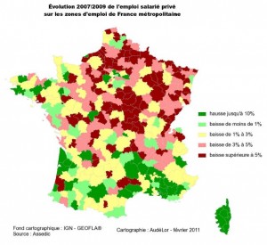 L'emploi se joue avant tout dans les territoires : évolution de l'emploi en France pendant la crise