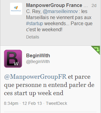 Tweets Startups weekends