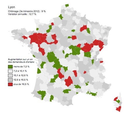 Evolution du chômage en 2012 Evolution du chômage en 2012