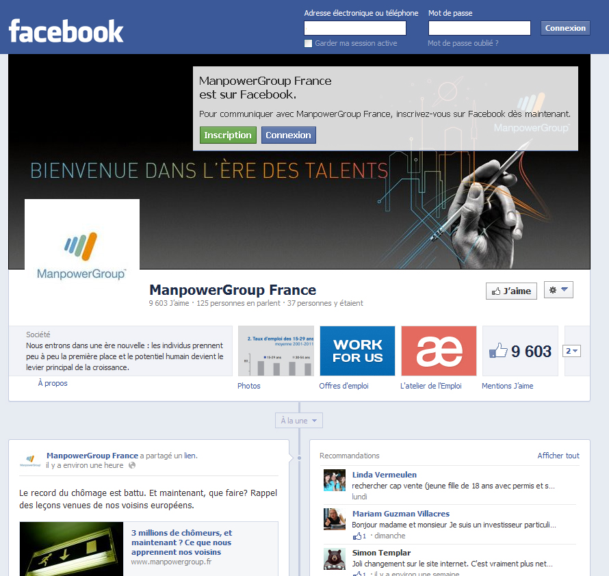 L'Atelier de l'emploi et ManpowerGroup sur Facebook