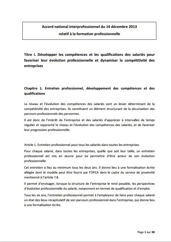 Accord formation professionnelle Accord formation professionnelle